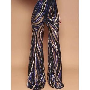 Sequin flare pants